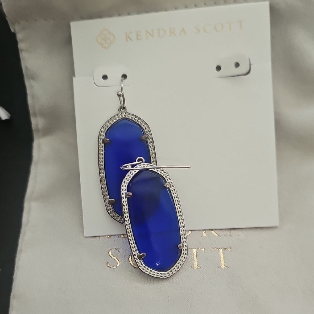 Kendra Scott Cobalt Blue and Silver Earrings - Picture 4 of 4
